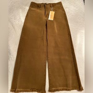 Risen Mocha Tummy Control Wide Leg Cropped